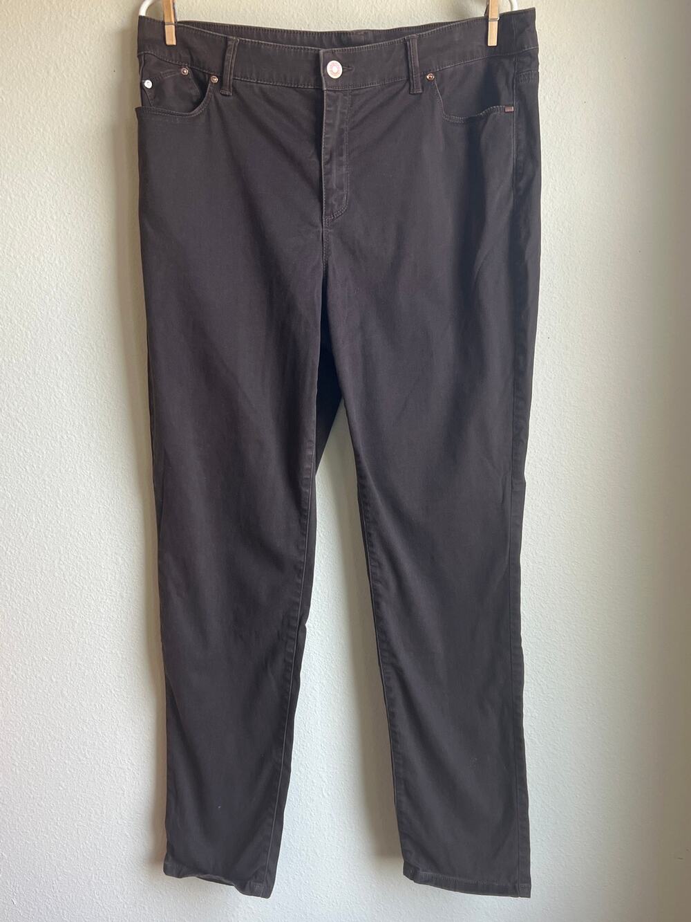 Chico's The Platinum Jegging Espresso Brown High Rise Stretch Skinny Size 2.5 XL